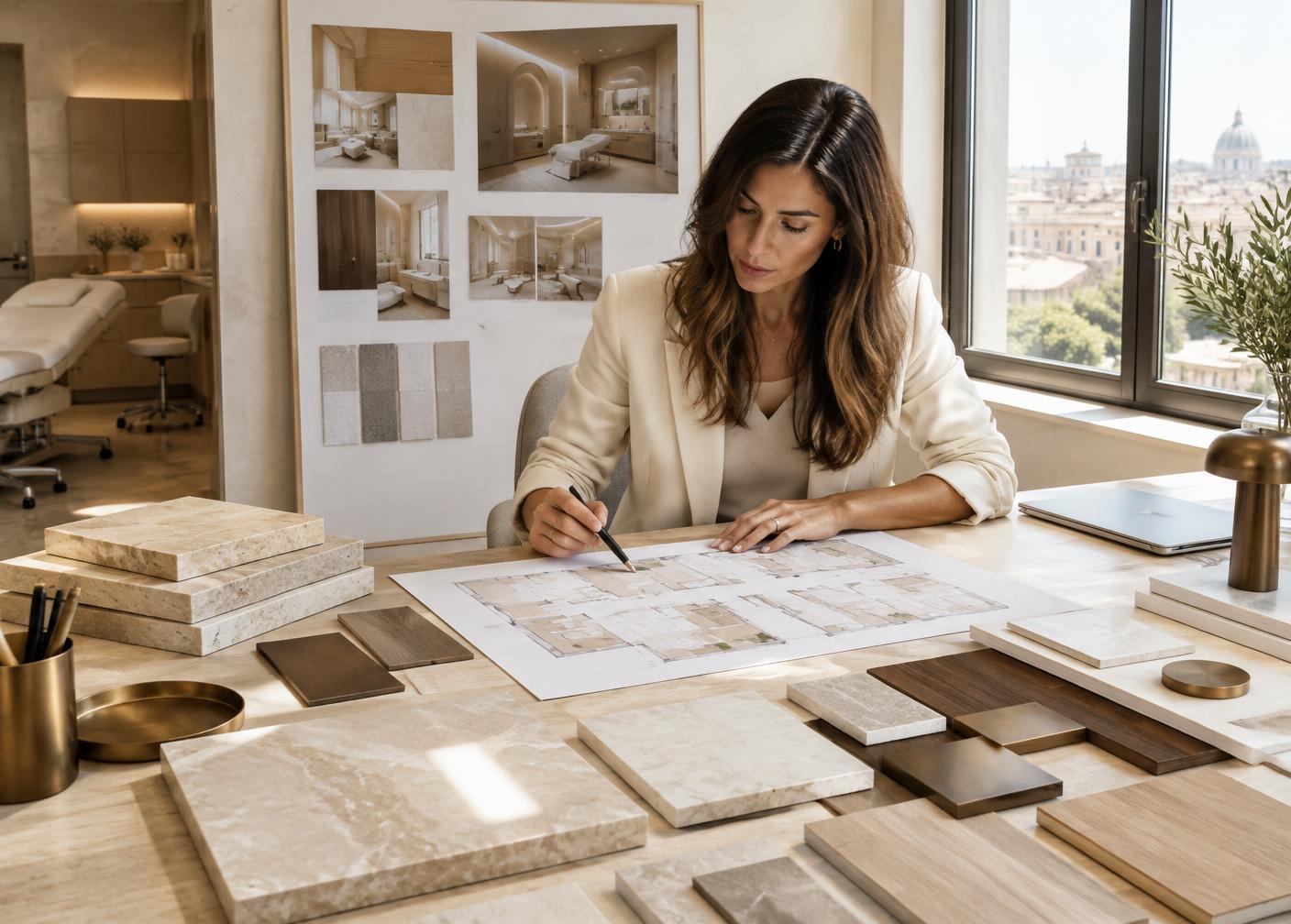 Interior designer sviluppa il progetto su misura